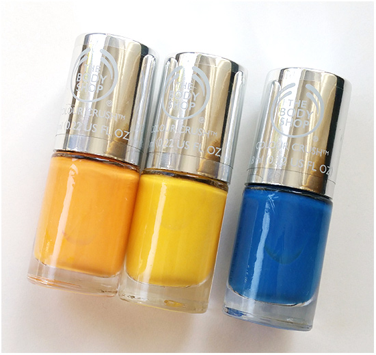 The Body Shop Apricot Kiss, A Sunny Affair & Mad About Blue