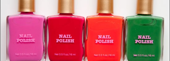 H&M Nail Polish City Pink, Pink Road, Orange Lane, Green Street
