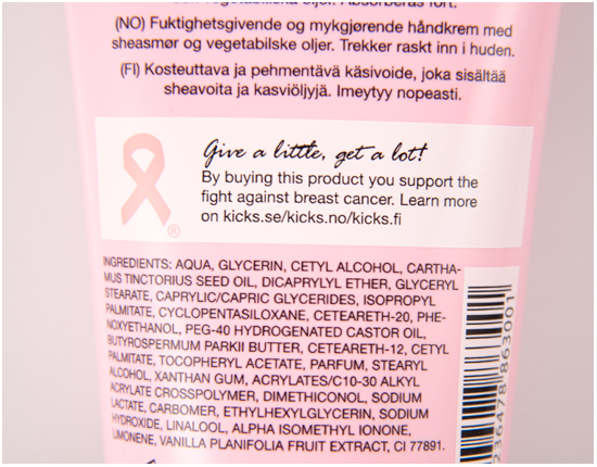 KICKS Pink Punch Hand Cream Ingredienser