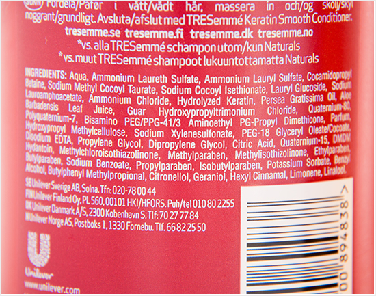 Keratin Smooth Shampoo Ingredients