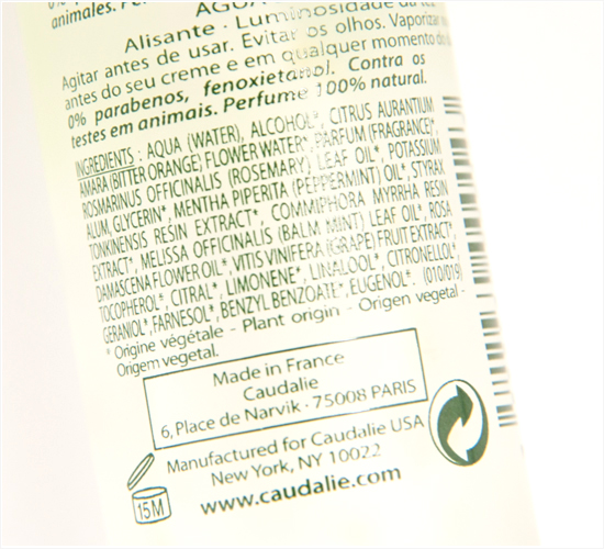 Caudalie Beauty Elixir Ingredients