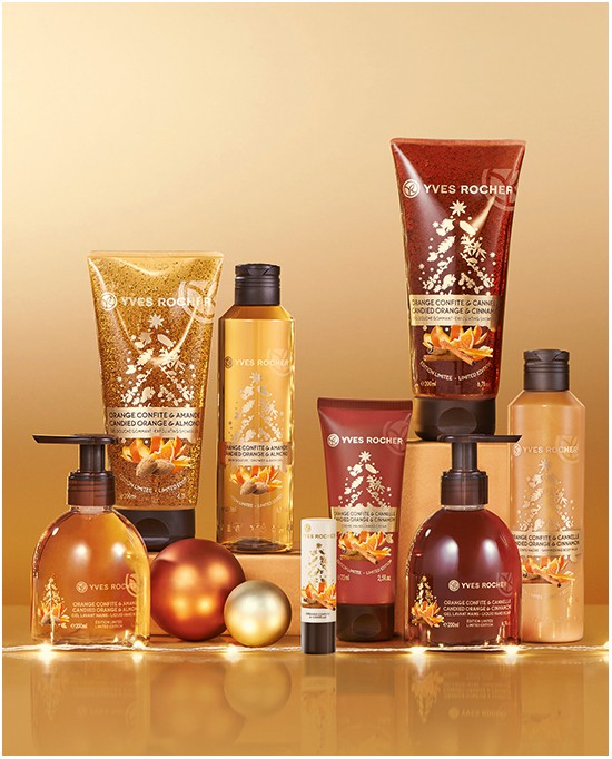 Yves Rocher Candied Orange & Almond, Candied Orange & Cinnamon och Spicy Vanilla