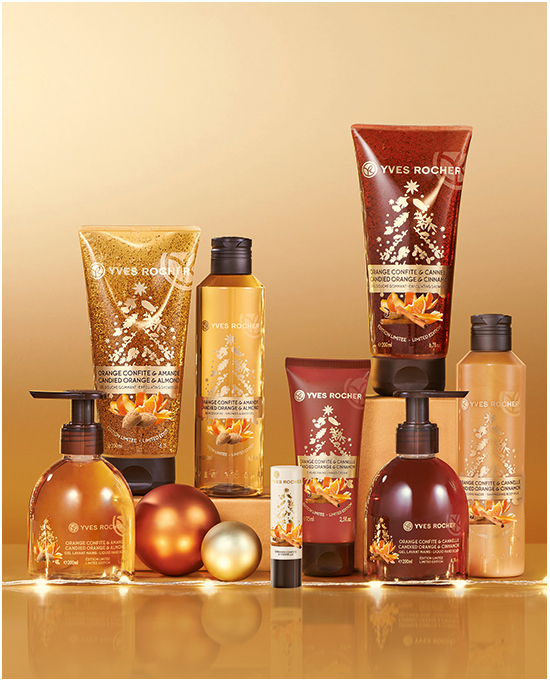 Yves Rocher Candied Orange & Almond, Candied Orange & Cinnamon och Spicy Vanilla