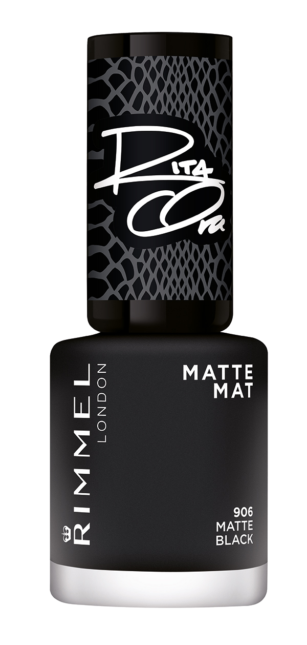 Rimmel Shades of Black Rita Ora 906 Matte Black 60 Seconds Nail Polish