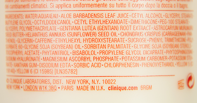 Clinique Deep Comfort Body Lotion Ingredients