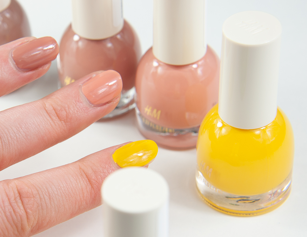 H&M Swatches Nail Colour Sunny Side Up, Starfish, Pillow Talk