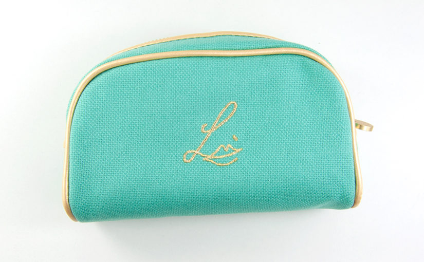 Lisa Eldridge Aquamarine Linen Makeup Bag