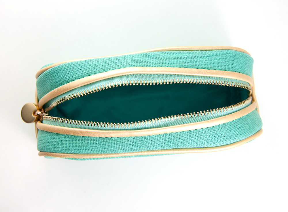 Lisa Eldridge Aquamarine Linen Makeup Bag