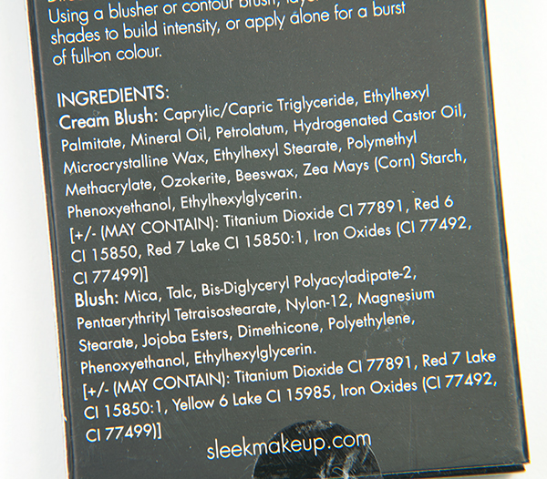 Sleek MakeUP Blush By 3 Pink Lemonade Ingredients and information