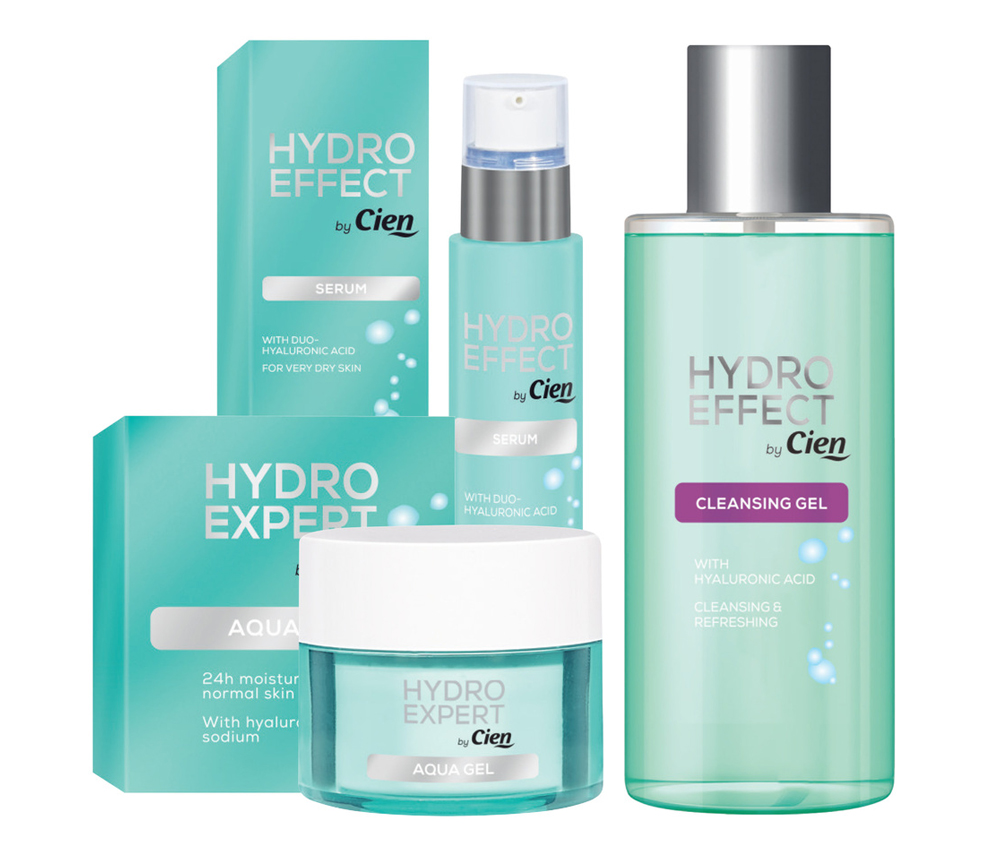 Cien Hydro Effect Serum, Aqua Gel & Cleansing Gel